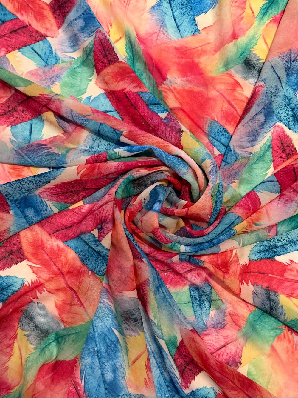 Vibrant Colorful Multicolor Chiffon Fabric